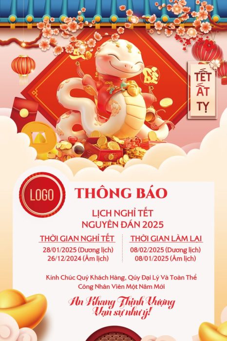 thông báo nghỉ Tết