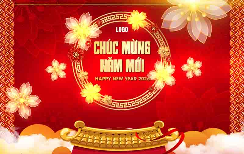 Background Chúc Mừng Năm Mới PSD: Mẫu Phông Nền Tết Cổ Điển, Sang Trọng, Khổ Ngang 2 Mẫu Template Background Chúc Mừng Năm Mới PSD khổ ngang với họa tiết hoa mai, lồng đèn và kiến trúc cổ, mang phong cách cổ điển, sang trọng.