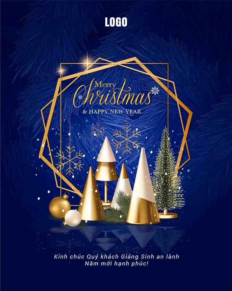 Background Giáng Sinh PSD: Mẫu Merry Christmas Hiện Đại, Khổ Vuông 2 Mẫu Template Background Giáng Sinh PSD khổ vuông với tông màu xanh dương, cây thông và bông tuyết vàng kim, mang phong cách hiện đại, sang trọng.