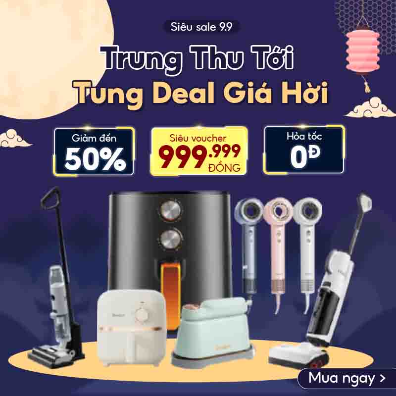 Template Poster Sale Trung Thu PSD: Mẫu Thiết Kế Ưu Đãi Đồ Gia Dụng, Khổ Vuông 2 Mẫu Template Poster Sale Trung Thu PSD khổ vuông với các sản phẩm đồ gia dụng, thông điệp giảm giá và không khí lễ hội Trung Thu.