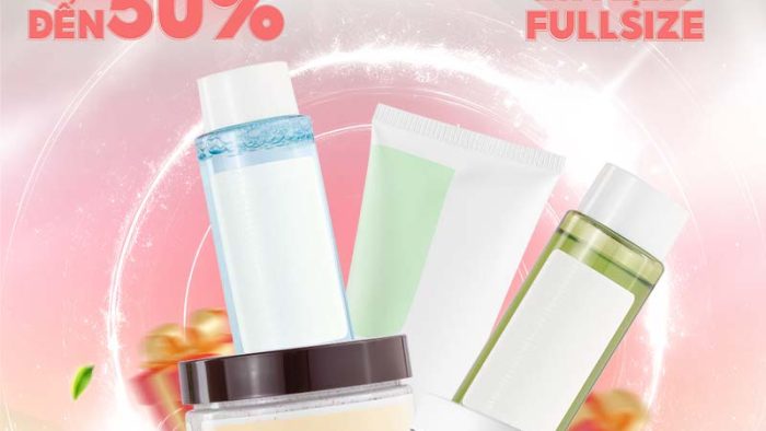 Mẫu Template Poster Tiệc Sinh Nhật Mỹ Phẩm PSD khổ dọc với các sản phẩm mỹ phẩm, quà tặng và thông điệp sale hấp dẫn.