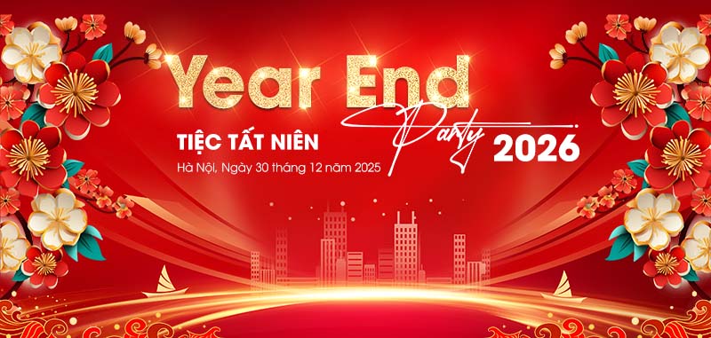 Backdrop Year End Party 2026 PSD: Phông Nền Sang Trọng, Độc Đáo 2 Backdrop Year End Party 2026