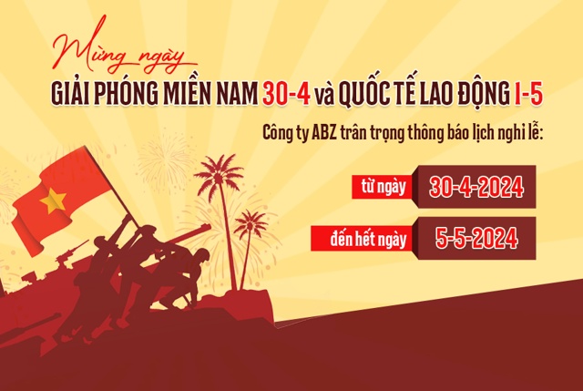 Template Lịch Nghỉ Lễ 30/4 & 1/5 PSD: Mẫu Banner Chuyên Nghiệp 1 Template Lịch Thông Báo Nghỉ Lễ 30/4 và 1/5 PSD với hình ảnh giải phóng và cờ