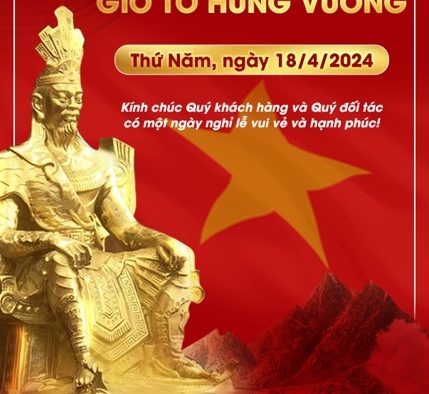 Template Lịch Thông Báo Nghỉ Lễ Giỗ Tổ Hùng Vương PSD khổ dọc với hình ảnh trống đồng và lịch trình