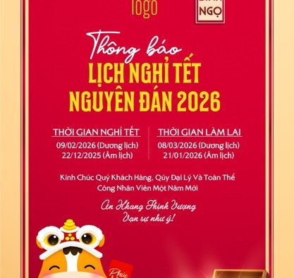 Template Lịch Thông Báo Nghỉ Tết Nguyên Đán PSD khổ dọc với linh vật và pháo hoa