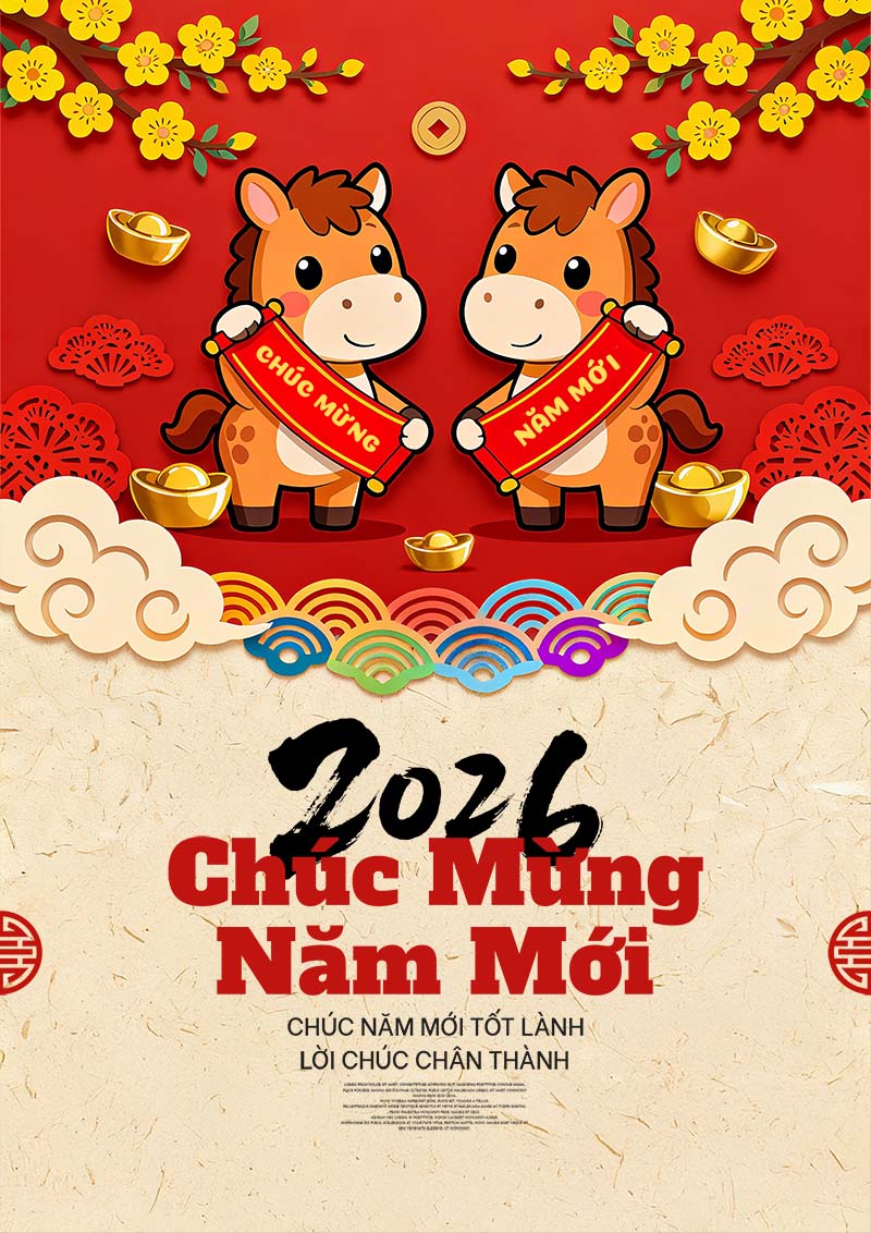 Poster Chúc Mừng Năm Mới PSD: Mẫu Thiết Kế Tết Đẳng Cấp 2 Thiết kế Poster Chúc Mừng Năm Mới định dạng PSD phong cách 3D sắc nét với túi vàng tài lộc và các biểu tượng Tết truyền thống.