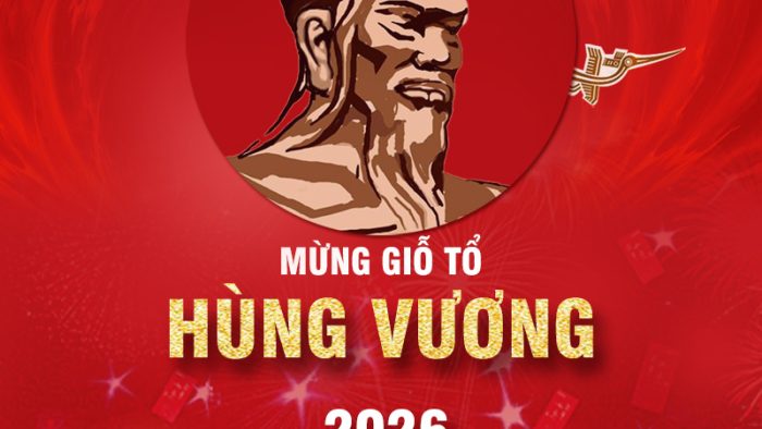 Template Poster Giỗ Tổ Hùng Vương PSD khổ vuông với hình ảnh Vua Hùng, pháo hoa và ngày 10 tháng 3 Âm lịch.