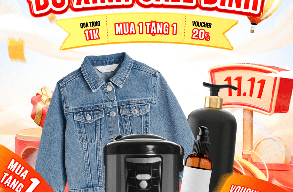 Template Poster Lễ Hội Ngày Đôi Sale Đỉnh PSD