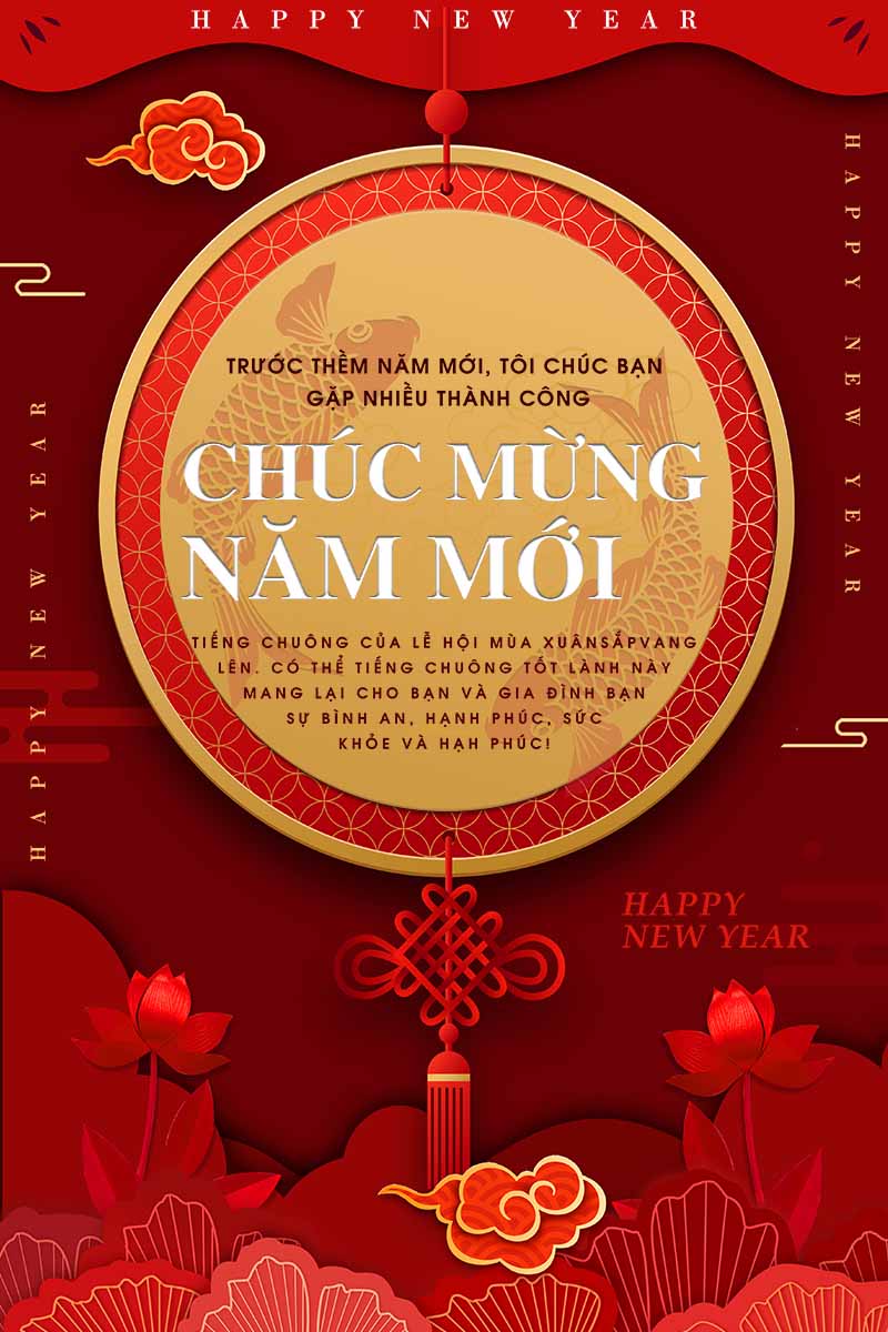 Template Thiệp Chúc Tết PSD: Mẫu Thiệp Mừng Năm Mới Cổ Điển, Khổ Dọc 2 Mẫu Template Thiệp Chúc Tết PSD khổ dọc với phong cách cổ điển, họa tiết cá chép và tông màu đỏ vàng ấm áp.